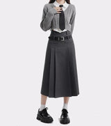Litlookz Studio College Girl Pleated Midi Skirt, view 3