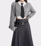 Litlookz Studio College Girl Pleated Midi Skirt, view 4