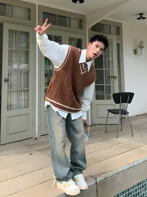 Litlookz Studio College Knit Sweater Vest