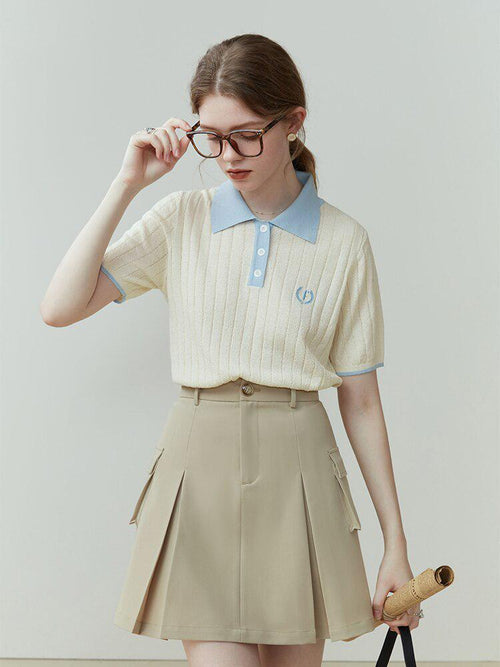 Litlookz Studio College Style Short Sleeve Sweater