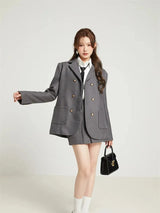 Litlookz Studio College Style Skirt, Blazer & Shirt Set, view 5
