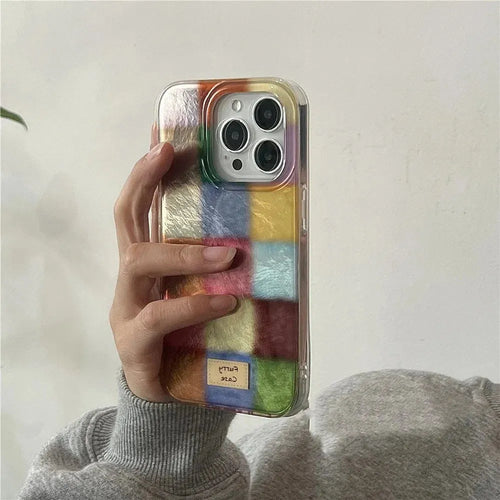 Litlookz Studio Color Block Checkered Phone Case