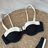 Litlookz Studio Contrast Trim Bikini Set, view 4