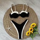 Litlookz Studio Contrast Trim Bikini Set, view 5