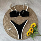 Litlookz Studio Contrast Trim Bikini Set, view 6