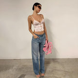 Litlookz Studio Coquette Bow Backless Lace Top, view 2