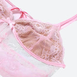 Litlookz Studio Coquette Bow Backless Lace Top, view 4