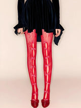 Litlookz Studio Coquette Bow Fishnet Tights, view 5