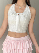 Litlookz Studio Coquette Bow Halter Neck Top, view 3