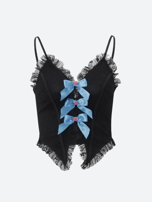 Litlookz Studio Coquette Bow Lace Top