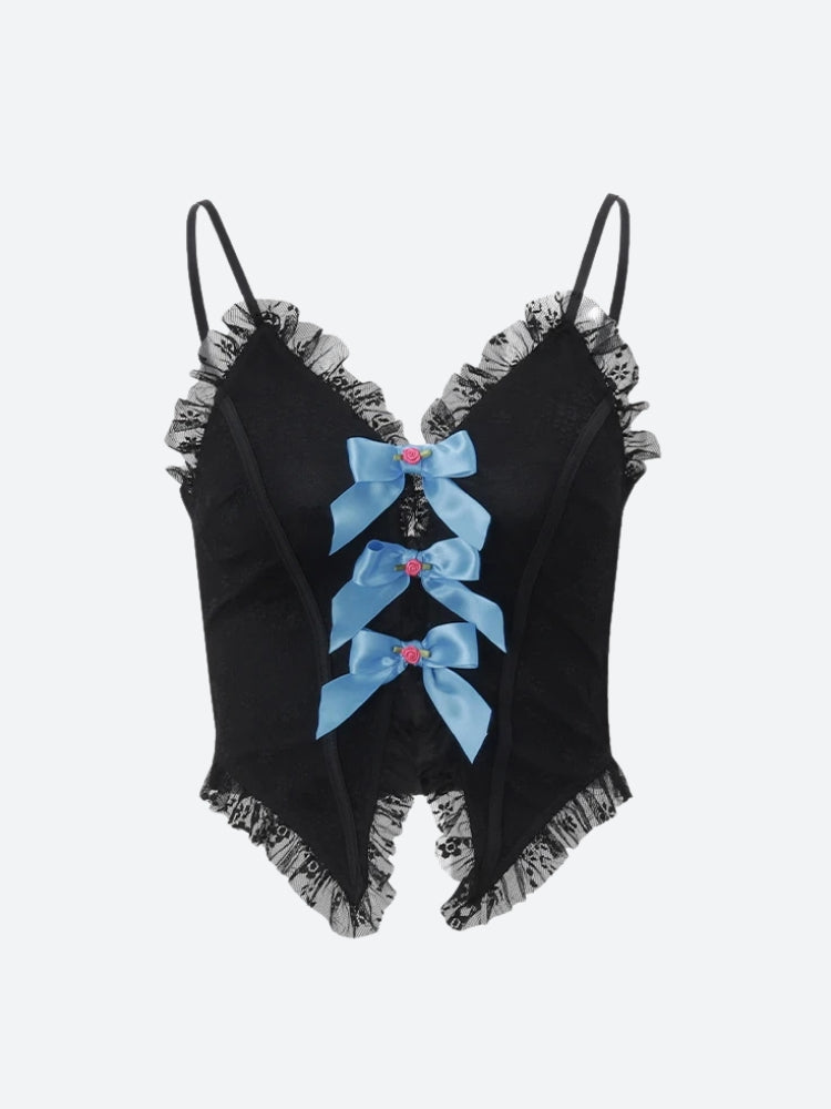 Litlookz Studio Coquette Bow Lace Top