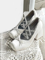 Litlookz Studio Coquette Bow Lace Up High Heels, view 4