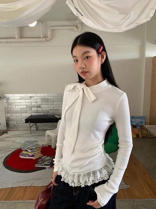 Litlookz Studio Coquette Bow Neck Blouse