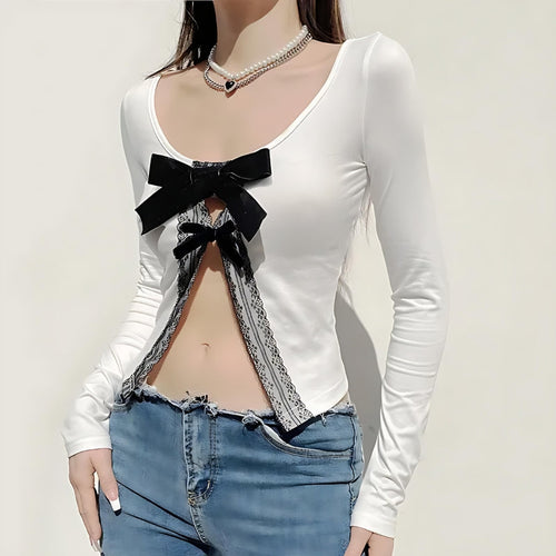 Litlookz Studio Coquette Bow Open Front Top