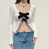 Litlookz Studio Coquette Bow Open Front Top, view 4