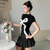 Litlookz Studio Coquette Bow Patch Tee, view 5