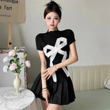 Litlookz Studio Coquette Bow Patch Tee, view 6