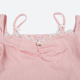 Litlookz Studio Coquette Bow Straps Ruched Top, view 5