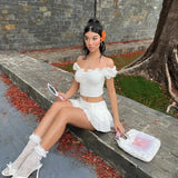 Litlookz Studio Coquette Broderie Anglaise Top & Mini Skirt Two Piece Set, view 2