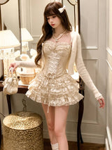 Litlookz Studio Coquette Corset & Ruffle Skirt Set, view 4