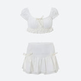 Litlookz Studio Coquette Crop Top & Mini Skirt Two Piece Set, view 5