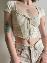 Litlookz Studio Coquette Cropped Corset Top, view 2