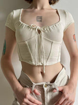 Litlookz Studio Coquette Cropped Corset Top, view 3