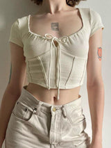 Litlookz Studio Coquette Cropped Corset Top, view 4