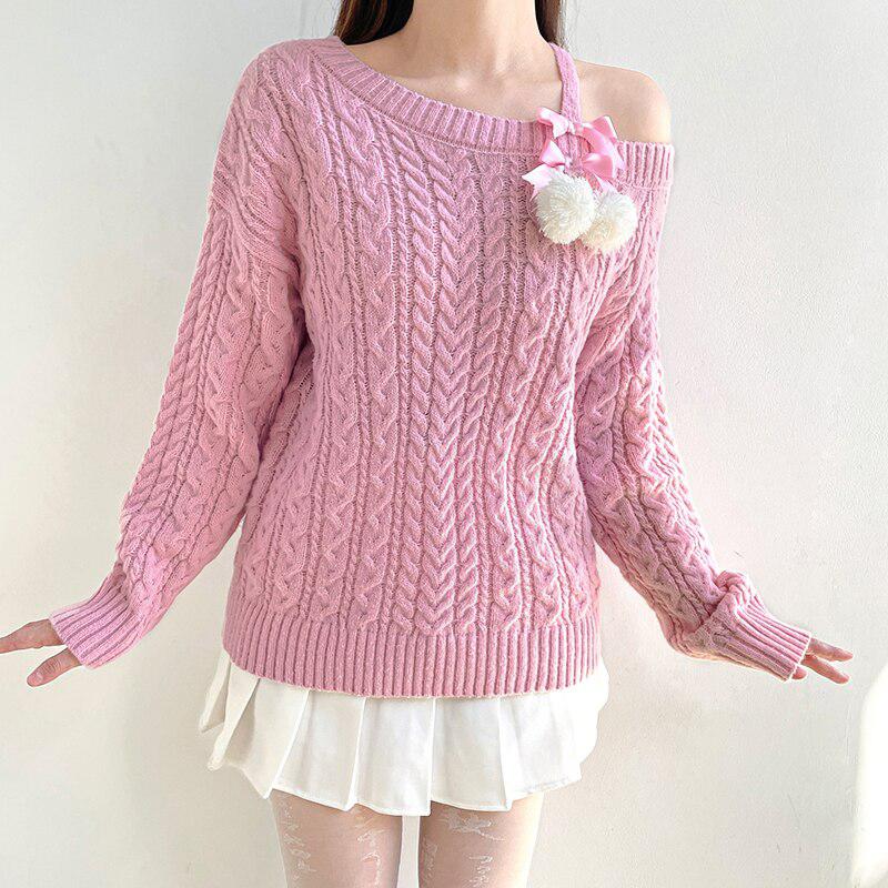 Litlookz Studio Coquette Cut-Out Knit Sweater