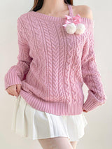 Litlookz Studio Coquette Cut-Out Knit Sweater, view 3