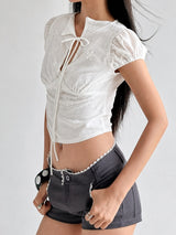 Litlookz Studio Coquette Eyelet Blouse, view 3