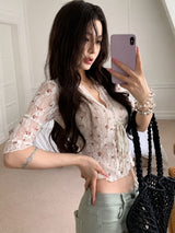 Litlookz Studio Coquette Floral Blouse, view 4