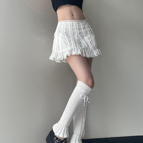 Litlookz Studio Coquette Frill Hem Mini Skirt