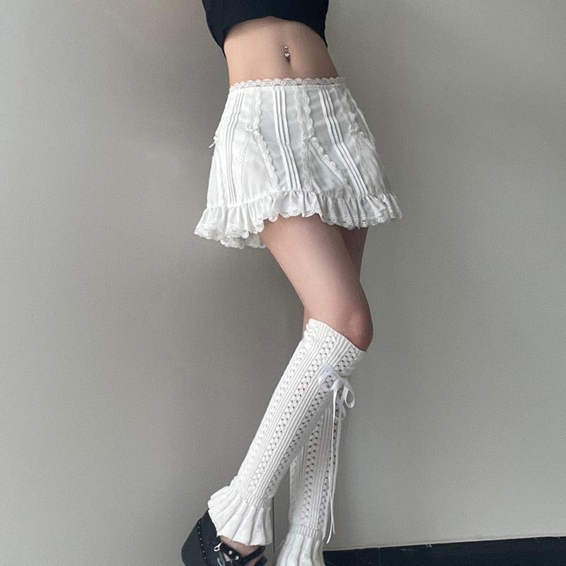 Litlookz Studio Coquette Frill Hem Mini Skirt