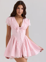 Litlookz Studio Coquette Gingham Mini Dress, view 3
