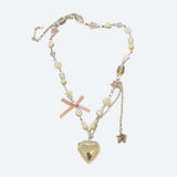 Litlookz Studio Coquette Heart Pearl Beaded Necklace, view 4