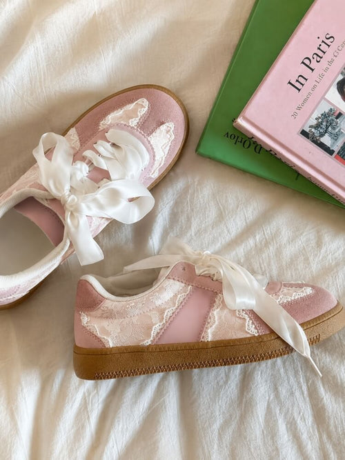 Litlookz Studio Coquette Lace Bow Sneakers