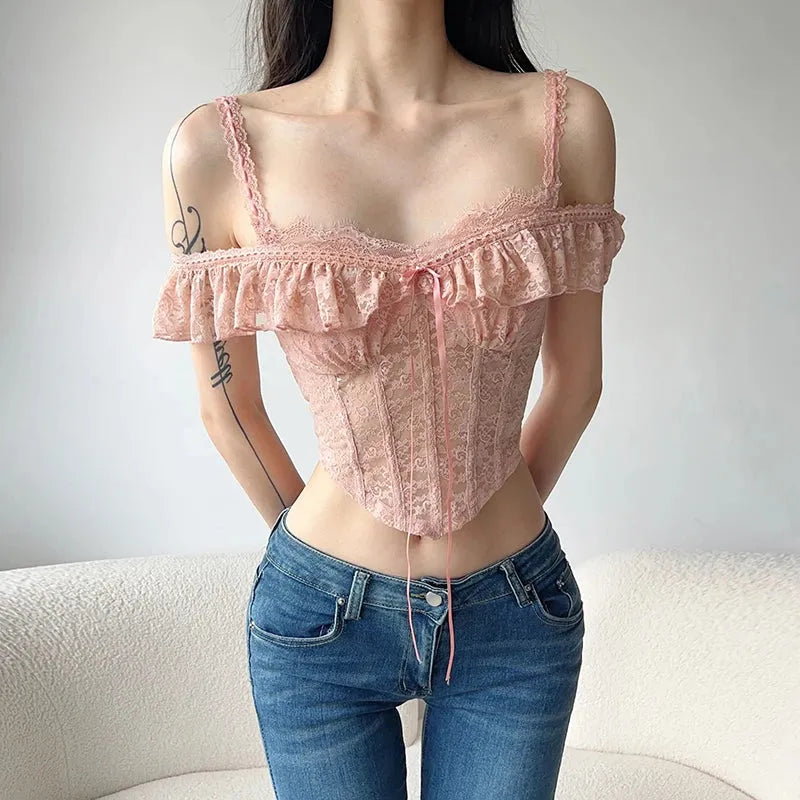 Litlookz Studio Coquette Lace Crop Top