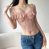 Litlookz Studio Coquette Lace Crop Top, view 2