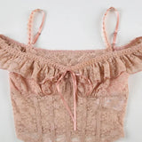 Litlookz Studio Coquette Lace Crop Top, view 5