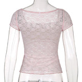 Litlookz Studio Coquette Lace Detailed Top, view 5