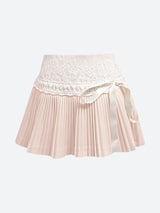 Litlookz Studio Coquette Lace Pleated Mini Skirt, view 4