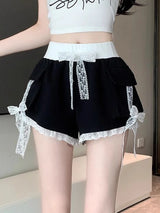 Litlookz Studio Coquette Lace Trim Shorts, view 4