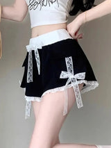 Litlookz Studio Coquette Lace Trim Shorts, view 6