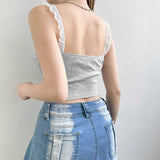 Litlookz Studio Coquette Lace Trimming Crop Top, view 2