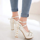 Litlookz Studio Coquette Lace Up High Heels, view 6