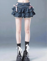 Litlookz Studio Coquette Low Rise Denim Mini Skort, view 4