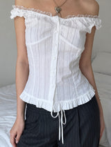 Litlookz Studio Coquette Off Shoulder Blouse, view 3