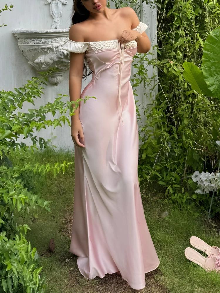 Litlookz Studio Coquette Princess Satin Maxi Dress