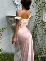 Litlookz Studio Coquette Princess Satin Maxi Dress, view 3
